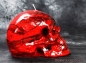 Preview: Hexenshop Dark Phönix Totenkopfkerze Rot und Schwarz Groß